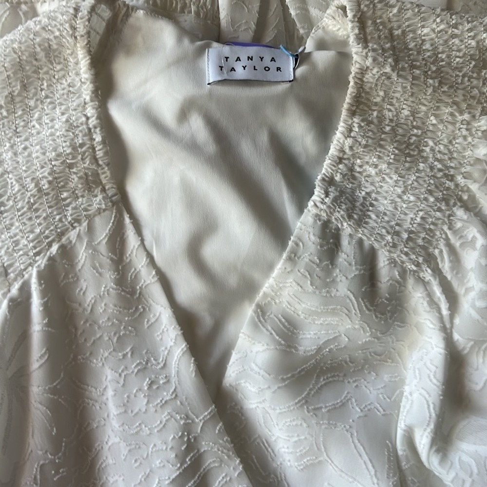 Tanya Taylor White Textured Wrap Midi Dress - Picture 11 of 15